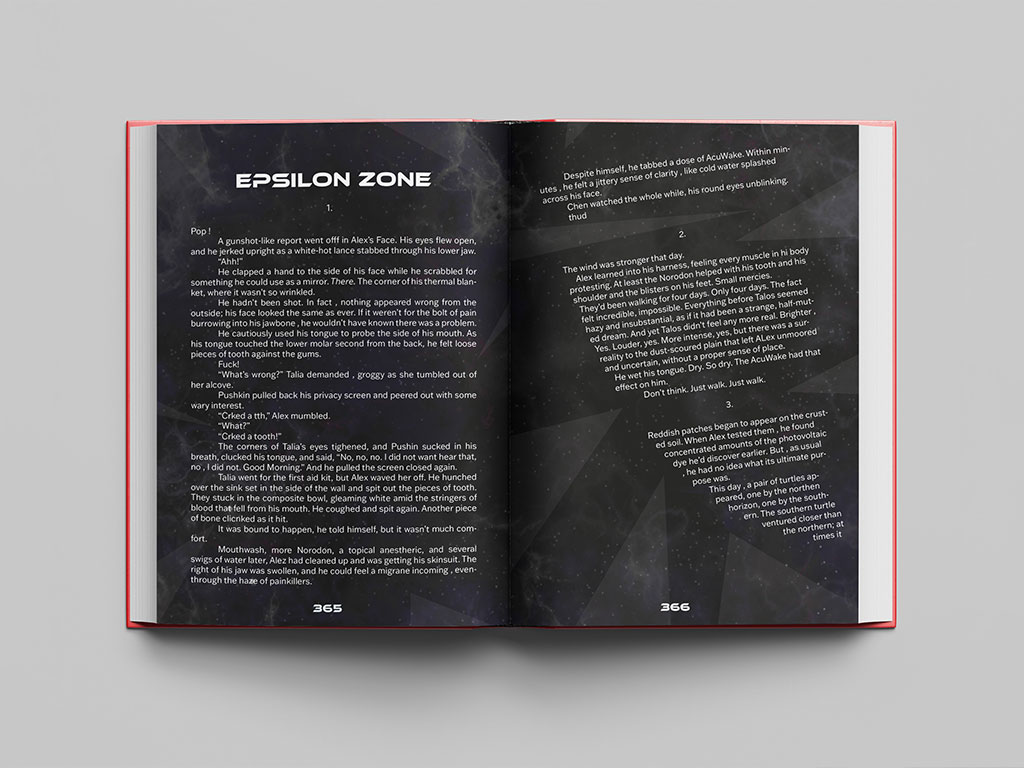 chapter spread example in a mockup