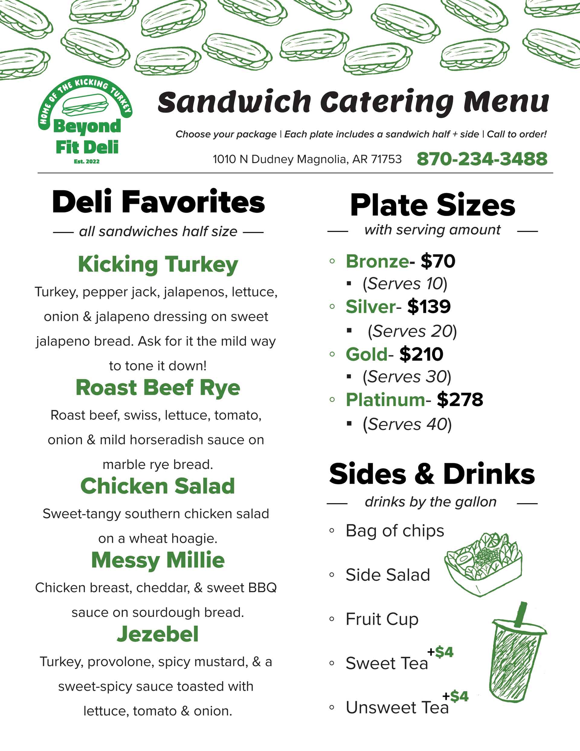 deli catering menu